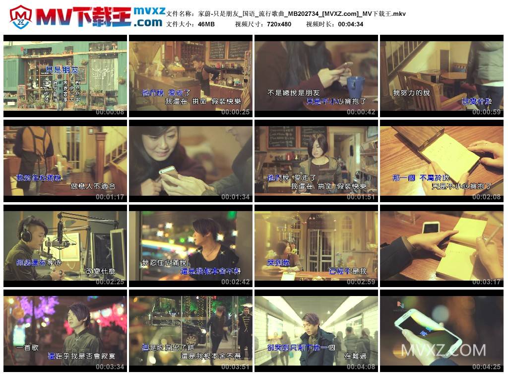 家蔚-只是朋友_国语_流行歌曲_MB202734